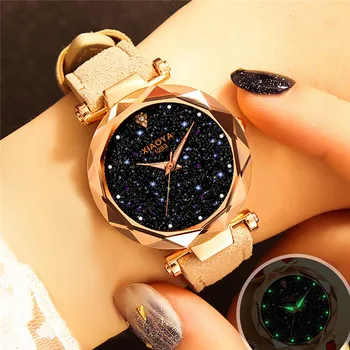 

Exquisite Ladies Watch Multicolor Starry Sky Female Leather Quartz Wrist Watch Elegant Women Watches Bracelet Watch Montre Femme