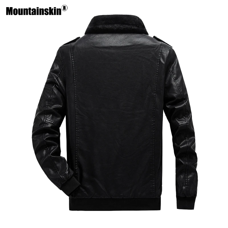 Mountainskin 2020 зимние мужские кожаные куртки повседневные Бархатные Теплые пальто с