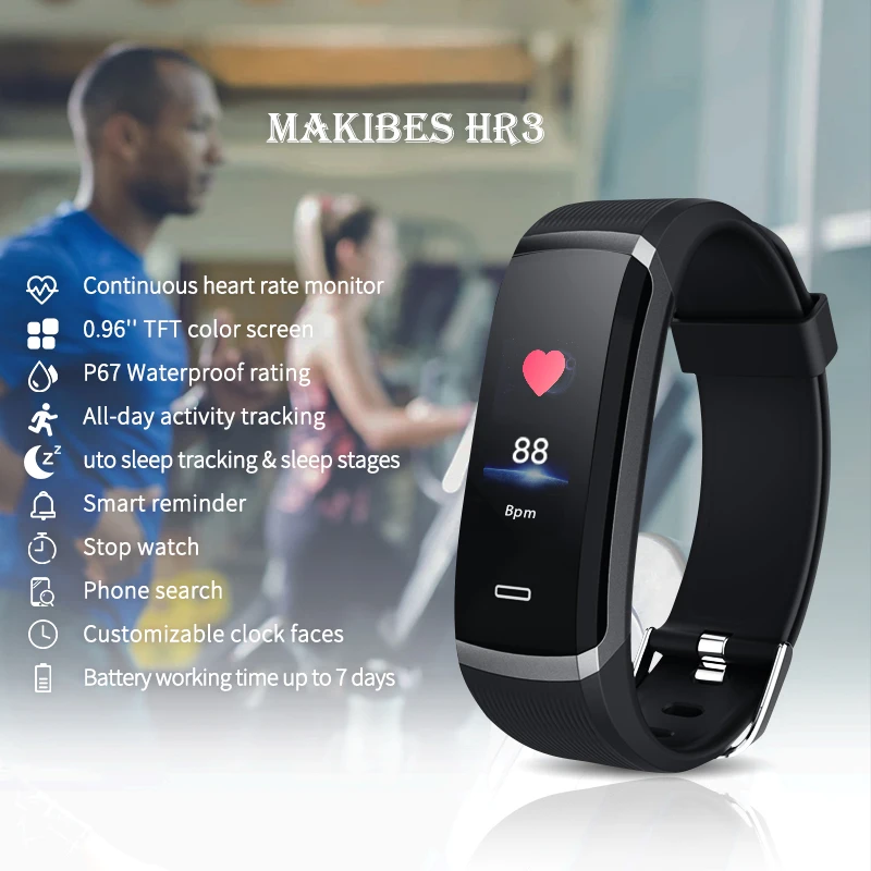 Smart watch 24 часовой монитор сердечного ритма цветной экран Водонепроницаемый