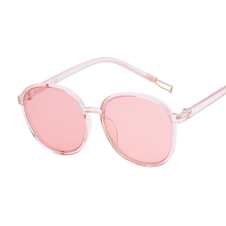 Круглые Солнцезащитные очки женские брендовые дизайнерские овальные негабаритные Солнцезащитные очки женские ретро черные очки UV400 - Цвет линз: Pink