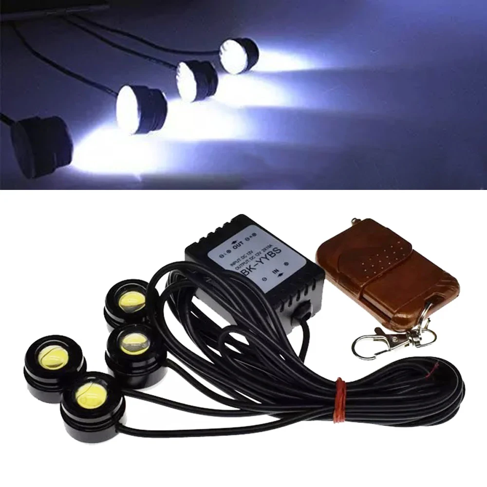 4in1 12V Eagle Eye Hawkeye LED Strobe Lights Lamp DRL 1