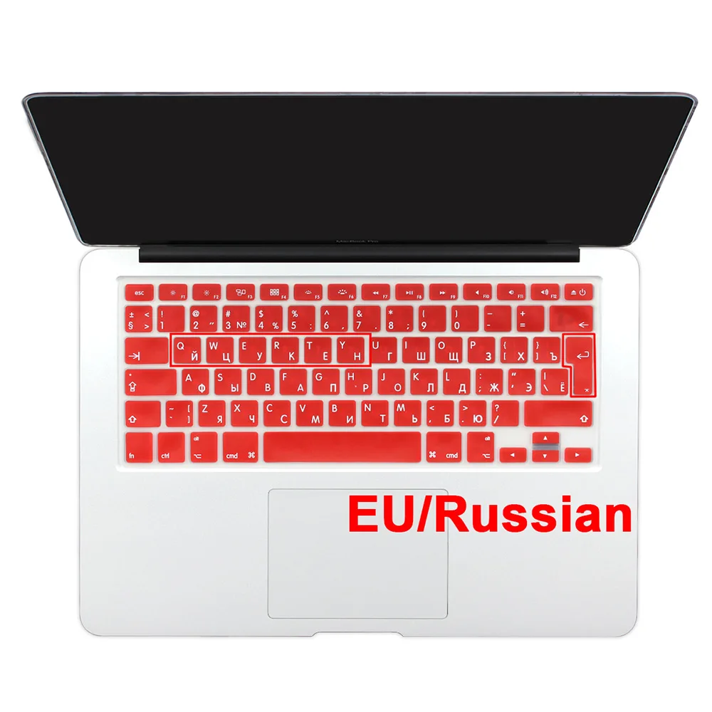 Силиконовые наклейки на клавиатуру в европейском стиле для MacBook Air 13,3 A1466 и 2011- Pro 1" 15" 1" retina - Цвет: red