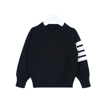 

Fashion Cotton Sweater Boys 2017 Crochet Kids Clothes Stripe Sleeve Sweater For Boys Autumn Winter Pullover Children Clothing