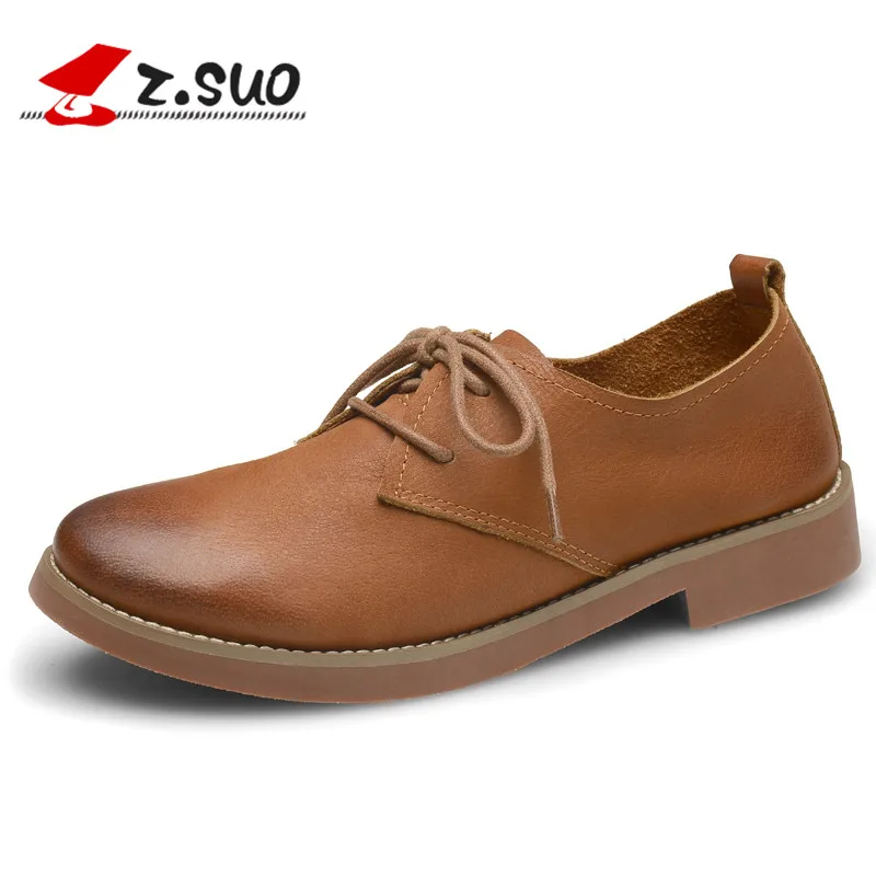 Casual résistance Dentelle Porter Femmes D'hiver De Vache up Mocassins Cuir Respirant Chaussures brown Black Z En Semelles Zs18100n Automne Dames khaki Suo FOxnPP6X