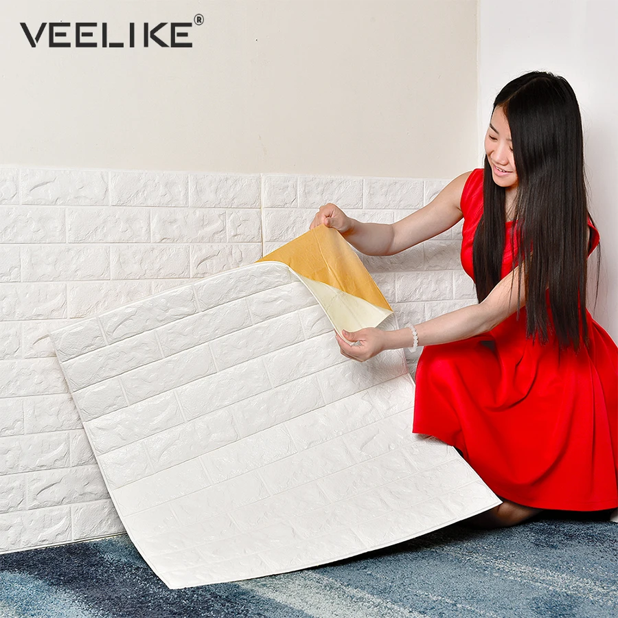 

Waterproof 3D Brick Wall Sticker for Kids Living Room Decor Wallpaper Peel and Stick Bedroom Self adhesive Wall Paper Home Decor