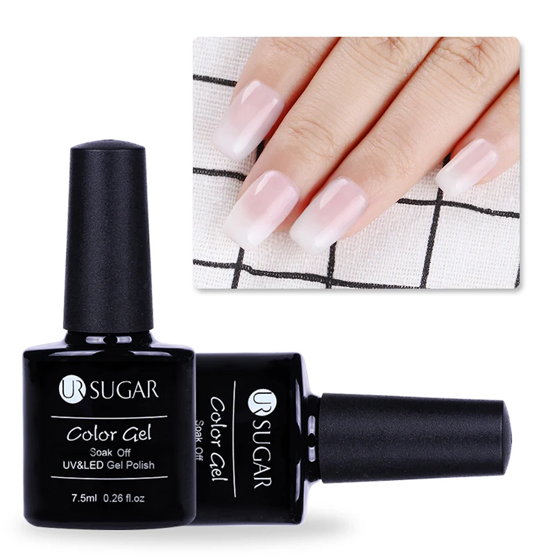 

UR SUGAR 7.5ml Opal Jelly Nail Gel White Soak Off Manicure Nail Art UV Gel Polish Long Lasting Nail Varnish