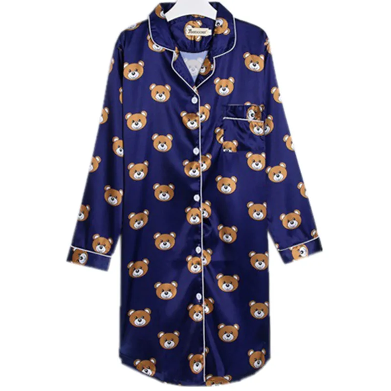 

B1930 2019 new spring summer autumn long sleeve Korean version women sexy long style lovely home nightgown cheap wholesale