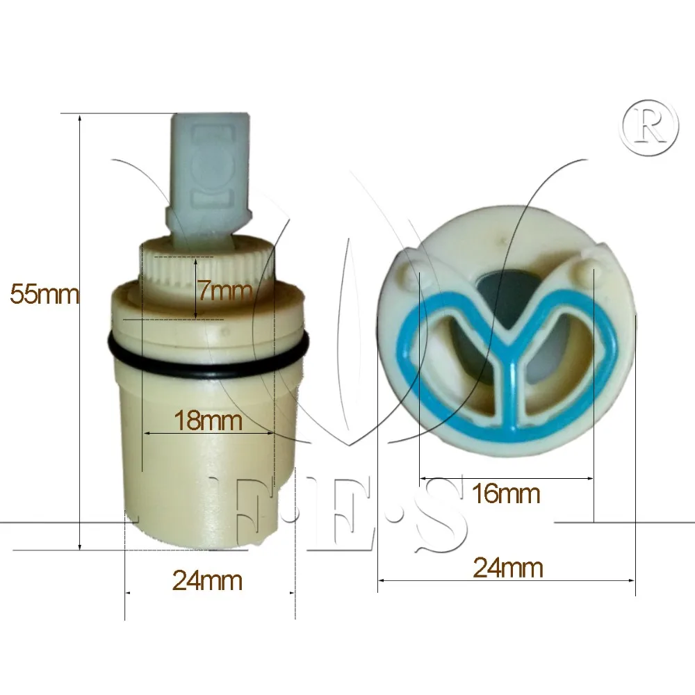 55 мм x 24 мм сменный керамический картридж для горячей и холодной воды, аксессуары для смесителя