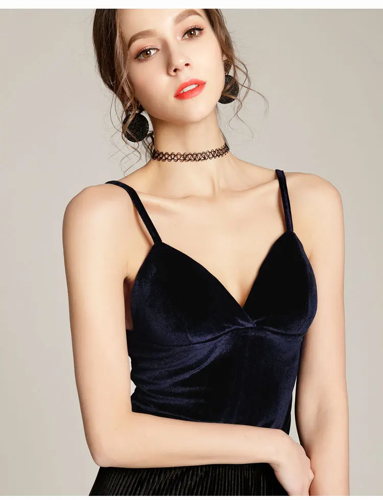 Women Sexy Velvet Crop Top Cropped Camis Vintage Tops Womens Retro Harajuku Sleeveless Bralette Tank Top Women Summer 201817