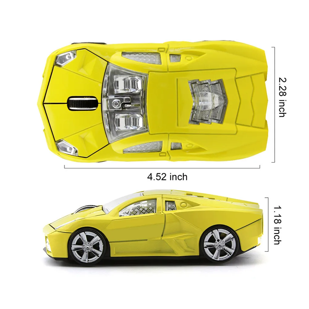 Wireless Mouse 3D Sport Car Shape Optical Computer Mause 2.4Ghz 1600DPI Mini Car Mice With USB Receiver For Laptop PC Desktop