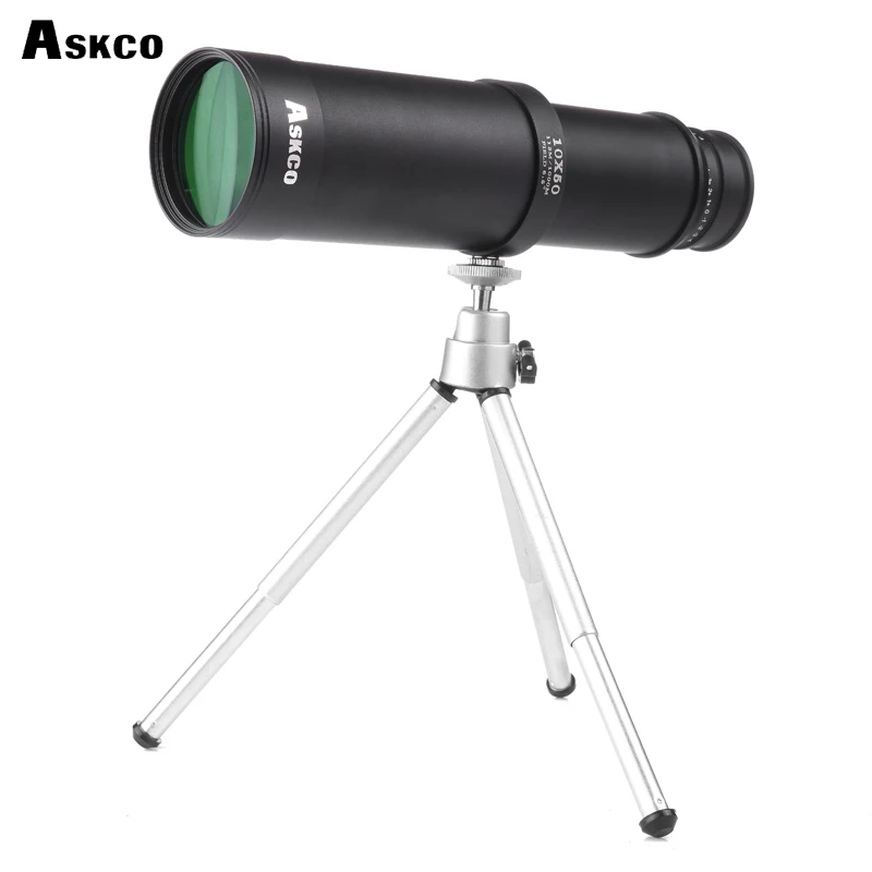 Askco HD 10X50 كامل معدن الجسم القراصنة أحادي تلسكوبي تلسكوب قابل للسحب Birdwatch مجهر الإكتشاف نطاق رؤية واضحة