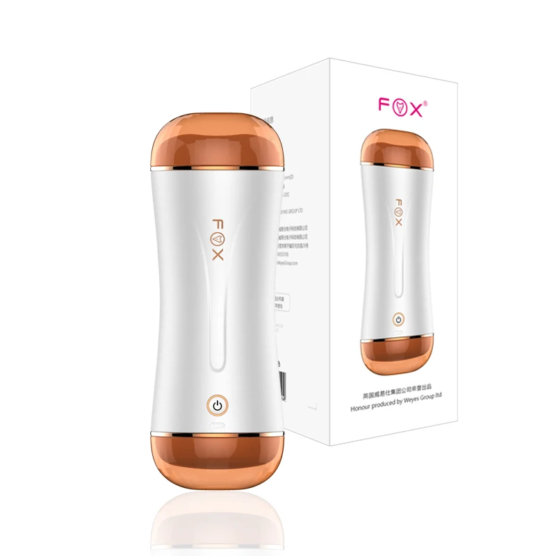 Fox Male Masturbator For Man Vagina Real Pussy Silicone Rechargeable Oral Electric Masturbator Adult Sex Toys