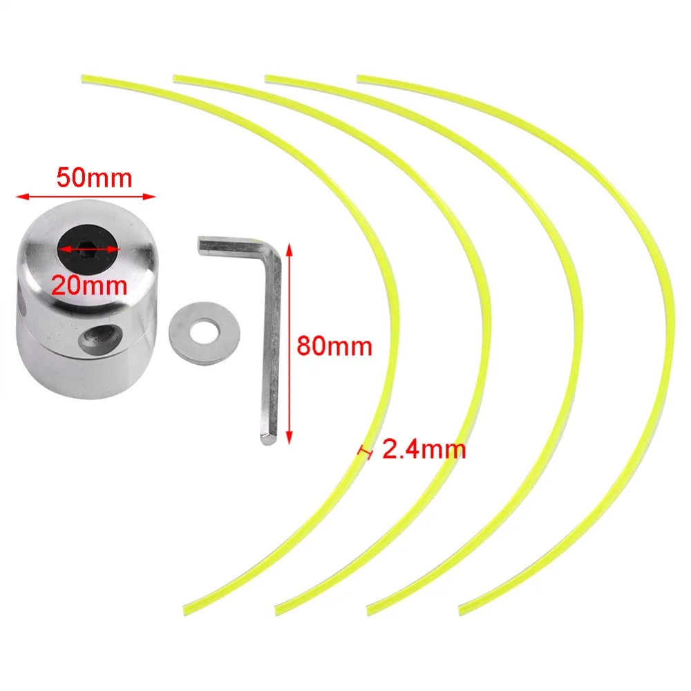 Aluminium Alloy Universal Strimmer Trimmer Head String Set for Gasoline Grass Brush Cutter