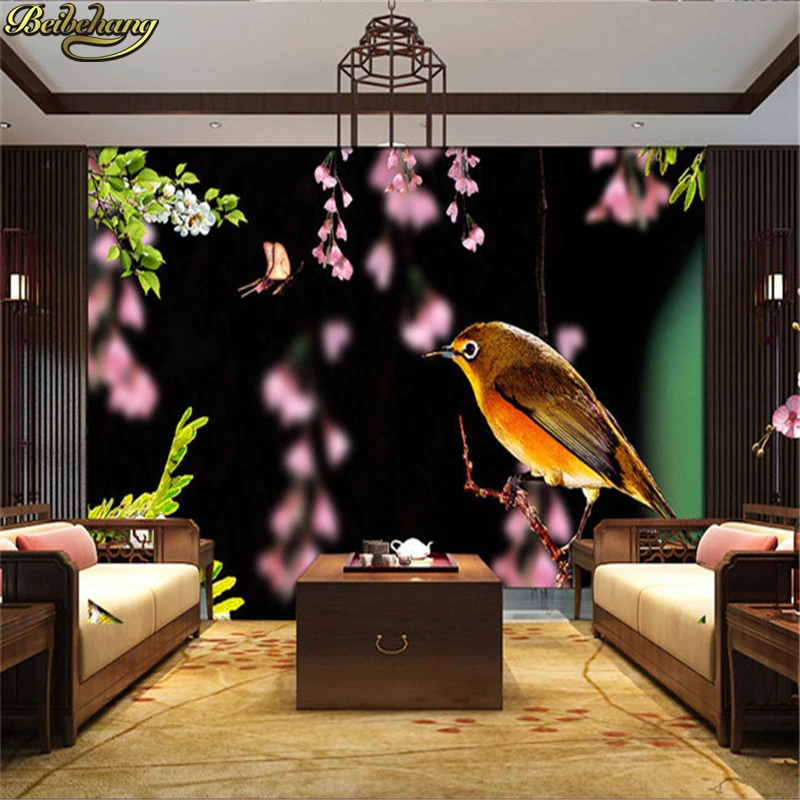 Bird butterfly flower Modern Luxury bedroom wallpaper roll 3D wall mural papel de parede 3d photo wall paper papel de parede 3d