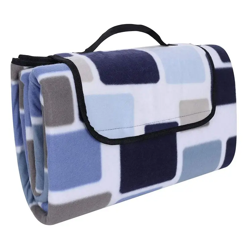 Одеяло для пикника, 200x200 см, размер XXL, Фланелевое, теплоизолированное, водонепроницаемое, с ручкой для переноски - Цвет: Blue