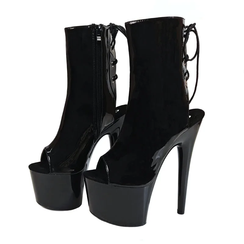 Leecabe/женские черные сандалии на платформе 17 см/7 дюймов ботинки для танцев на шесте обувь на высоком каблуке 7 дюймов ботинки для танцев на шесте в ночном клубе