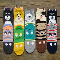 Корейские чулочно-носочные изделия для взрослых, любителей собак, носки с героями мультфильмов, осенние и зимние носки высокого качества