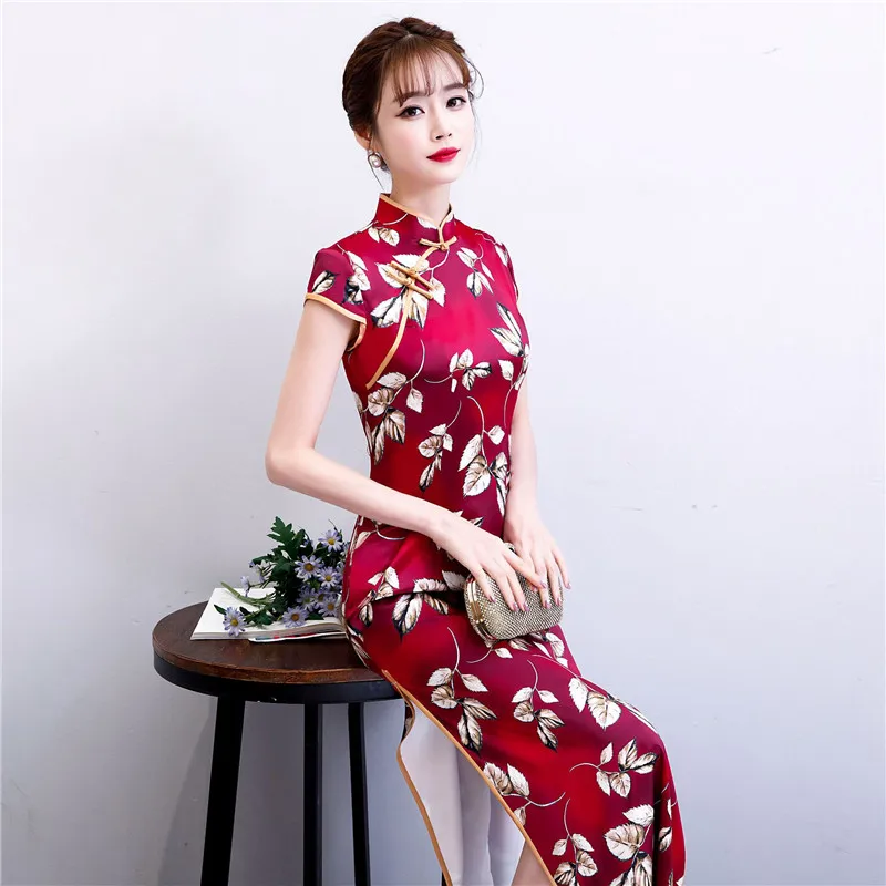Женское платье Ципао Qipao современное китайское для взрослых традиционная