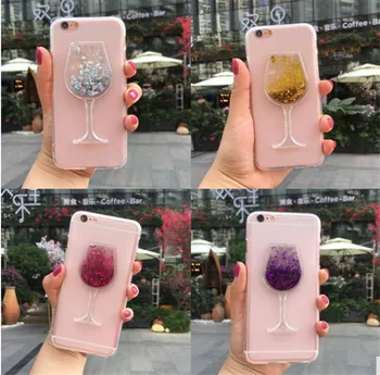 

Luxury Bling Stars Dynamic Liquid Quicksand Sand Wine Glass Phone Case for ASUS Zenfone Live ZB501KL A007 AOO7 Cover Coque