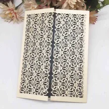 50 шт./лот горячая Распродажа Золото Цвет свадебные приглашения цветок на заказ темно синие свадебные карты день рождения пригласительные открытки