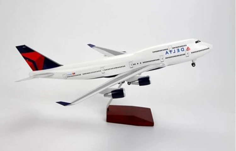 1:150 масштаб Diecast модель самолета Delta Air Boeing 747 модель Airliner игрушки со светодио дный моделью для поклонников коллекции подарки