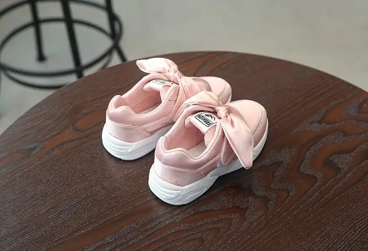 2019New fashion children's shoes spring and autumn girl's bowknot recreational shoes children's shoes breathable athletic shoes