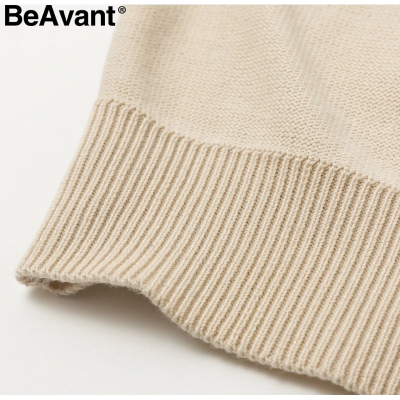 BeAvant Elegant one shoulder knitted dress women Fashion buttons sash female autumn dresses Casual loose winter ladies vestidos