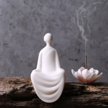 

Chinese Zen Buddhism Buddha ceramic figures ornaments home decor crafts White Porcelain Tea pet figurines room Decorations