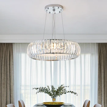 

Modern Lustre Crystal Led Chandeliers Lighting Dining Room Hanging Lamp Fixture Stair Chandelier Round Crystal Chandelier