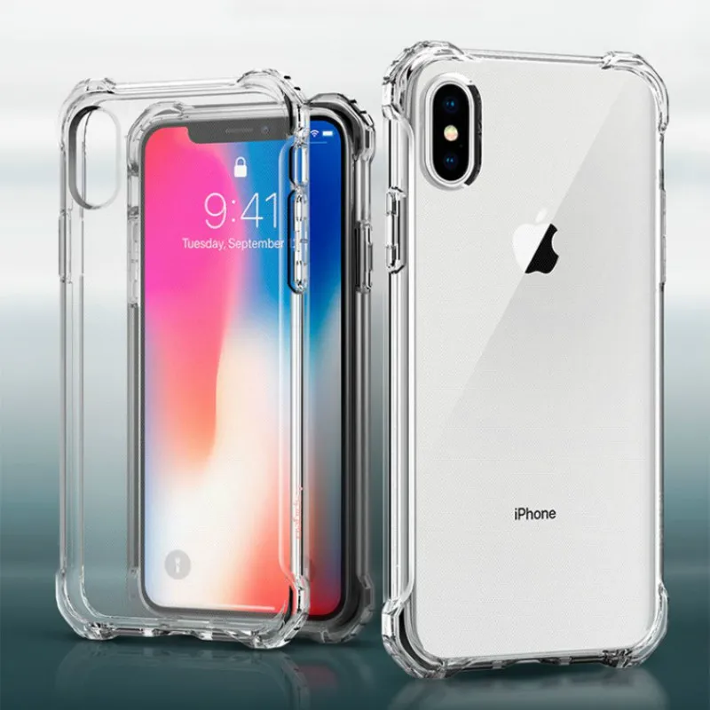 Мягкий чехол на iPhone 11 Pro Max противоударный ясное прозрачное покрытие для iPhone 11Pro X XS MAX XR 6 6S 7 8 Plus Shell