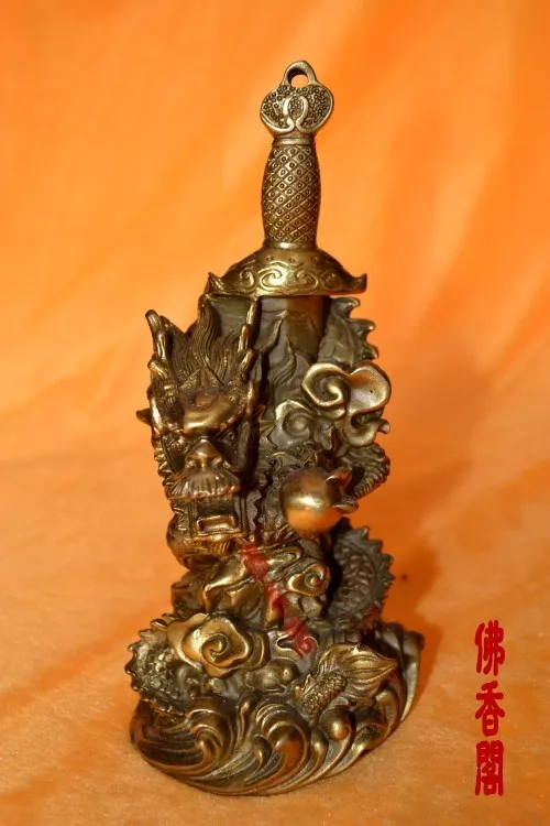 

Bronze statue copper sword dragon sword of the fortune copper feng shui decoration