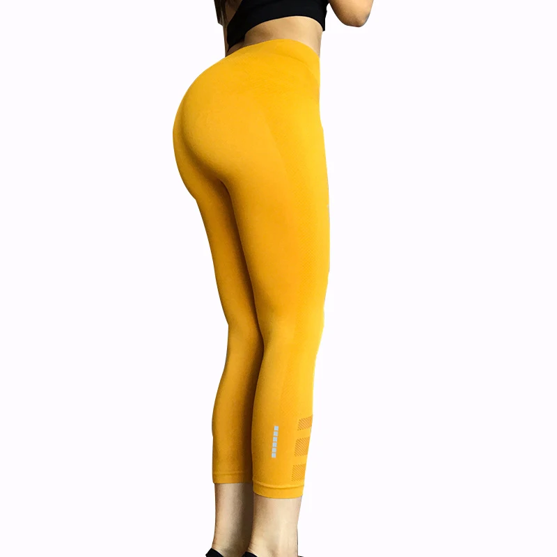 

SALSPOR Energy Seamless Women Yoga Pants High Waist Push Up Fitness Leggings Gym Women Breathable Sport Calf-Length Pants