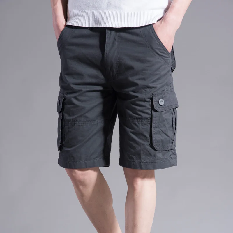 Clothes 2019 Summer Cargo Shorts Men Cotton Joggers Casual Short Pockets Sport Print Knee Length Green Camouflage Street Wear