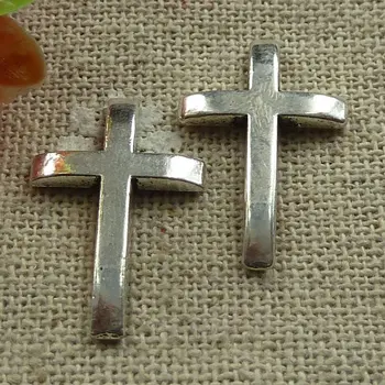 

240 pieces tibetan silver cross Flatback stick no hole 21x14mm #1365