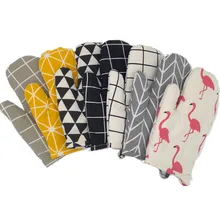 CFen A's, 1 шт., кухонные перчатки для приготовления пищи из хлопчатобумажной ткани, перчатки для духовки, Нескользящие перчатки, утолщенные высокотемпературные Прихватки для духовки, хлебобулочные перчатки для барбекю