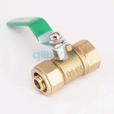

12x16mm IDxOD Pex-AL-Pex Tube x 1/2" BSP Female Brass Compression Ball Vave For Floor Heating
