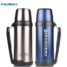 FEIJIAN Botella Termo de Acero Inoxidable de Alta Resistencia Con Aislamiento Termo de Agua a prueba de Fugas Mi Botella con Taza 1.8L 60 Oz