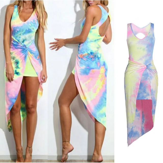 tie dye cocktail dress
