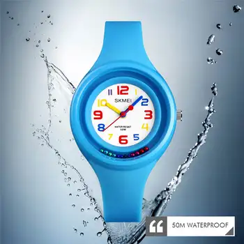 

SKMEI Swimming Watch Children's Watches Rotate Colorful Beads Boy Girl Clock Luxury brand Quality Student Kids Wristwatch Reloj