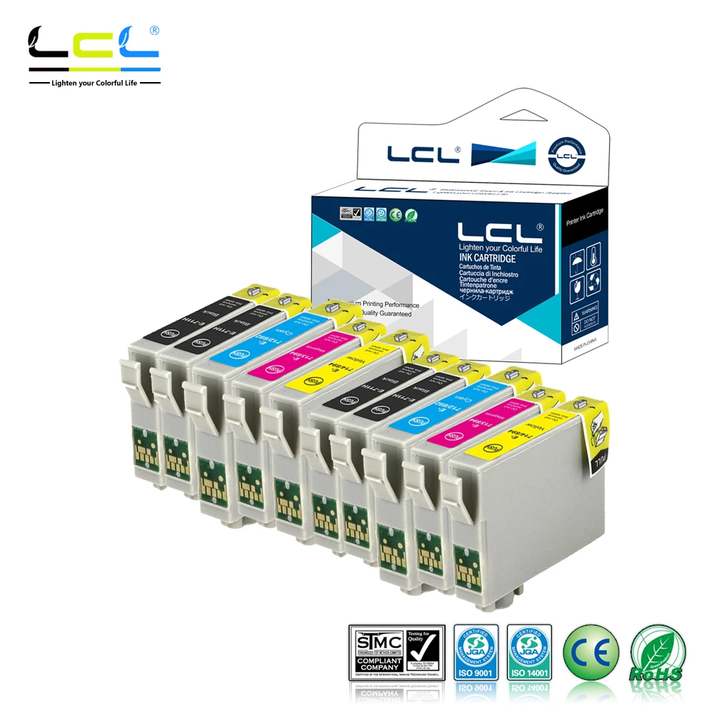 LCL T0715 T0711 T0712 T0713 T0714 (10 Pack) Ink Cartridge Compatible