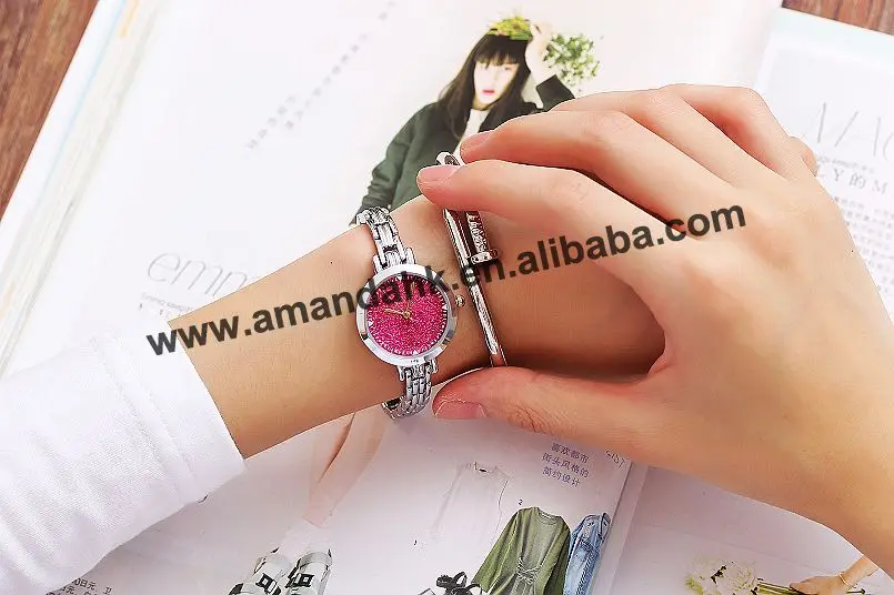 E-LY тонкий браслет из сплава Красочные Блеск Часы модные женские туфли сплав круглый Повседневные часы браслет Для женщин браслет наручные часы