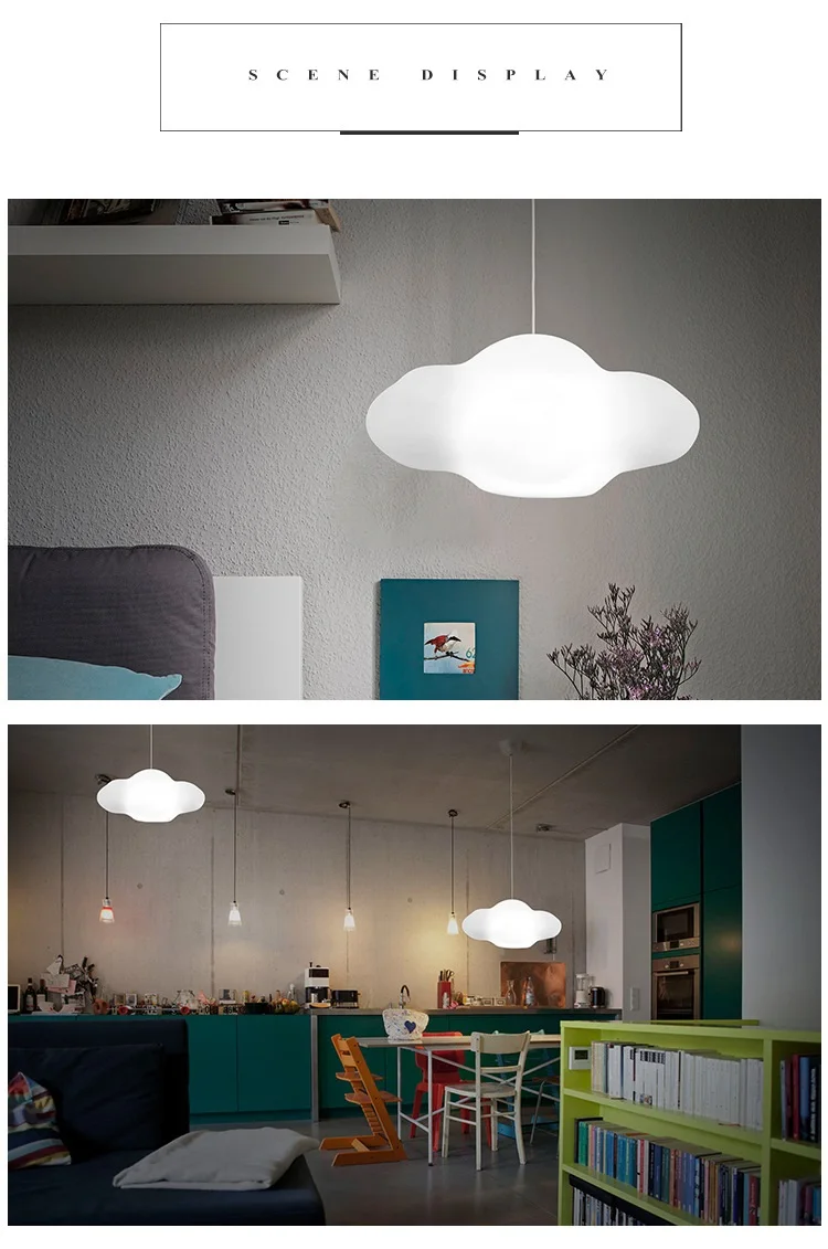 LukLoy LED Pendant Light Modern Creative Restaurant Study Kid INS Living Room Bedroom Cloud Decorative Dining Room Hanging Lamp