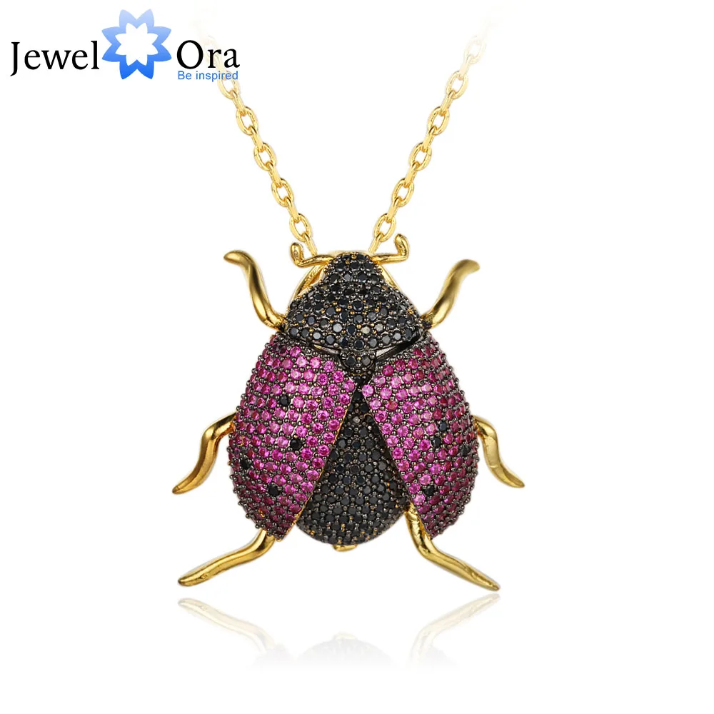

Lovely Animal Ladybug Insect pendants necklace Pin Collar Badge Jewelry for Women Gifts Fashion Chain Choker(jewelora NE102766)