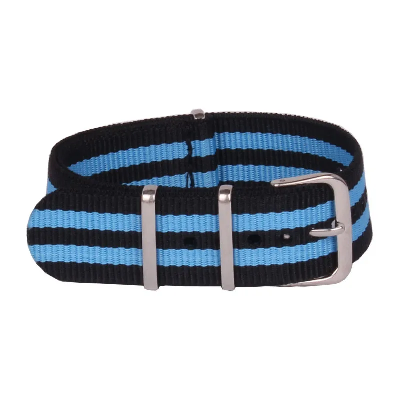 

Wholesale 18 mm Multi Color Black Blue Army Sports nato fabric Nylon watchband Watch Strap Wristwatch Bands Buckle belt 18mm