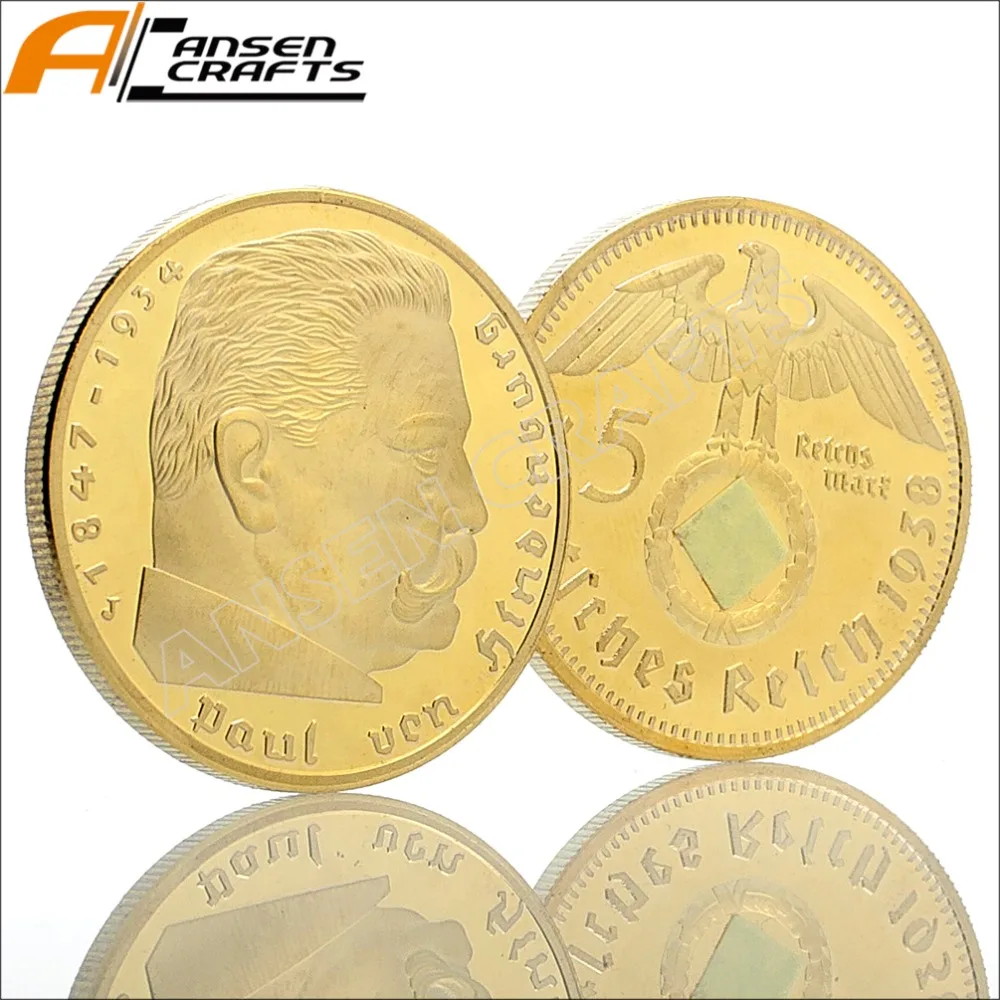 Бесплатная доставка золотая монета 5 Mark Coin 1847 1934 Paul Von Hindenburg немецкого РеЙХа|coins