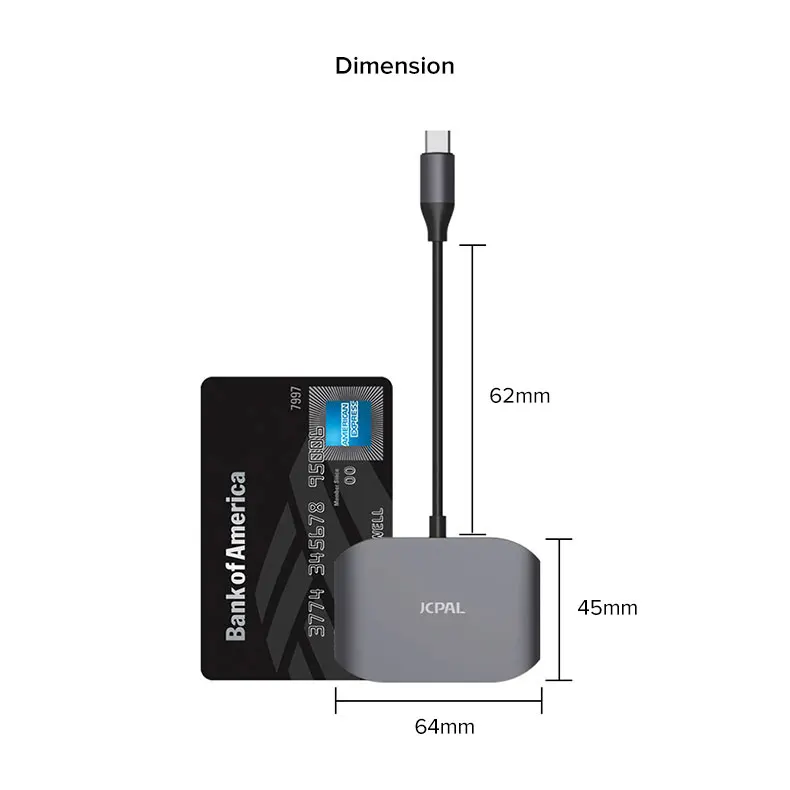 JCPAL USB C VGA и 2 порта адаптер с 1 портом 3 0 сплиттер переключатель Type 1920*1200