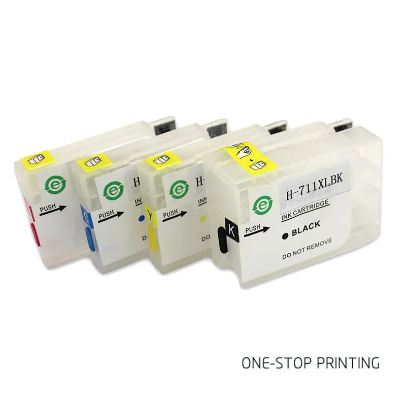 

for hp711 refillable empty ink cartridge with latest updated auto reset chips work For HP 711 FOR HP T120 T520 series printers