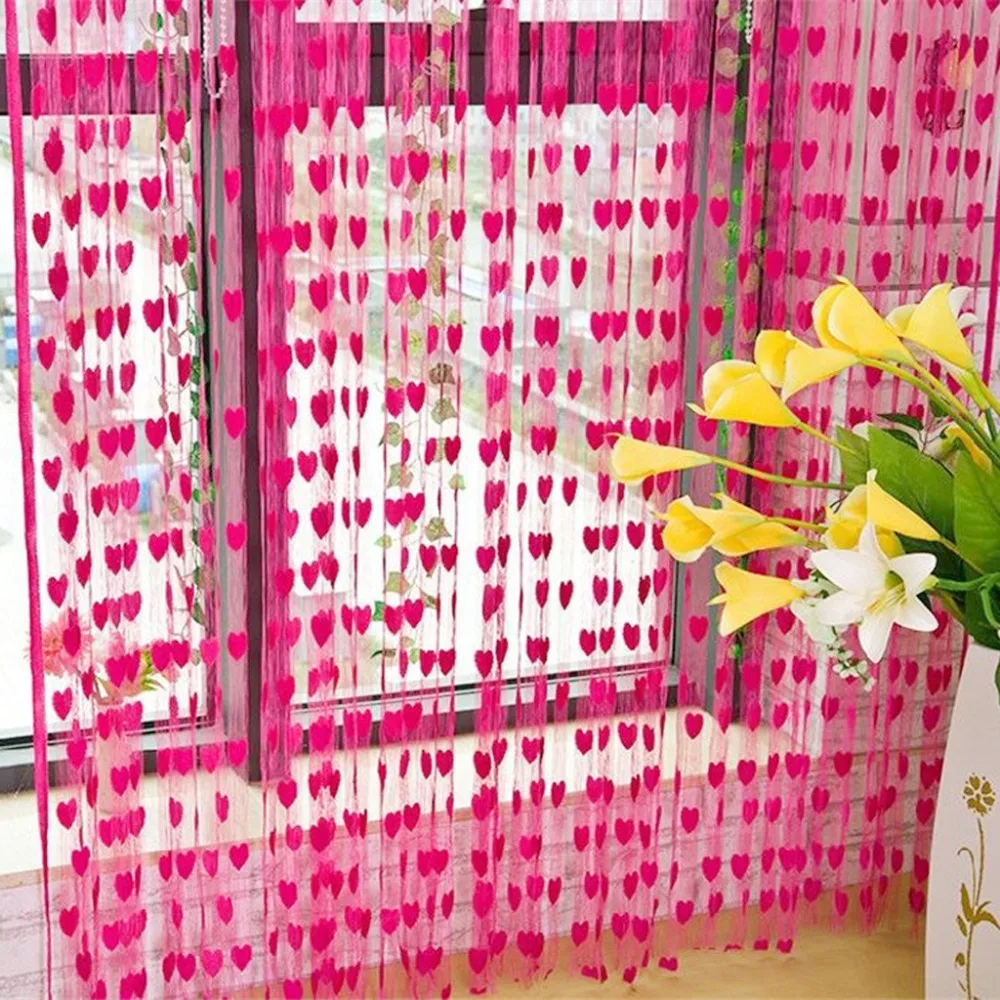 

Curtains for Living Room 200cm x 100cm Silk String Curtain blinds Window Door Divider Sheer Curtains Valance Window kitchen