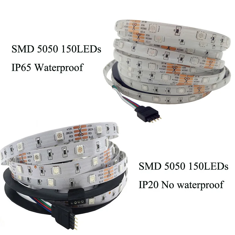 ZAHORIO 30 светодиодный s SMD5050 RGB Светодиодная лента Водонепроницаемый светильник DC 12