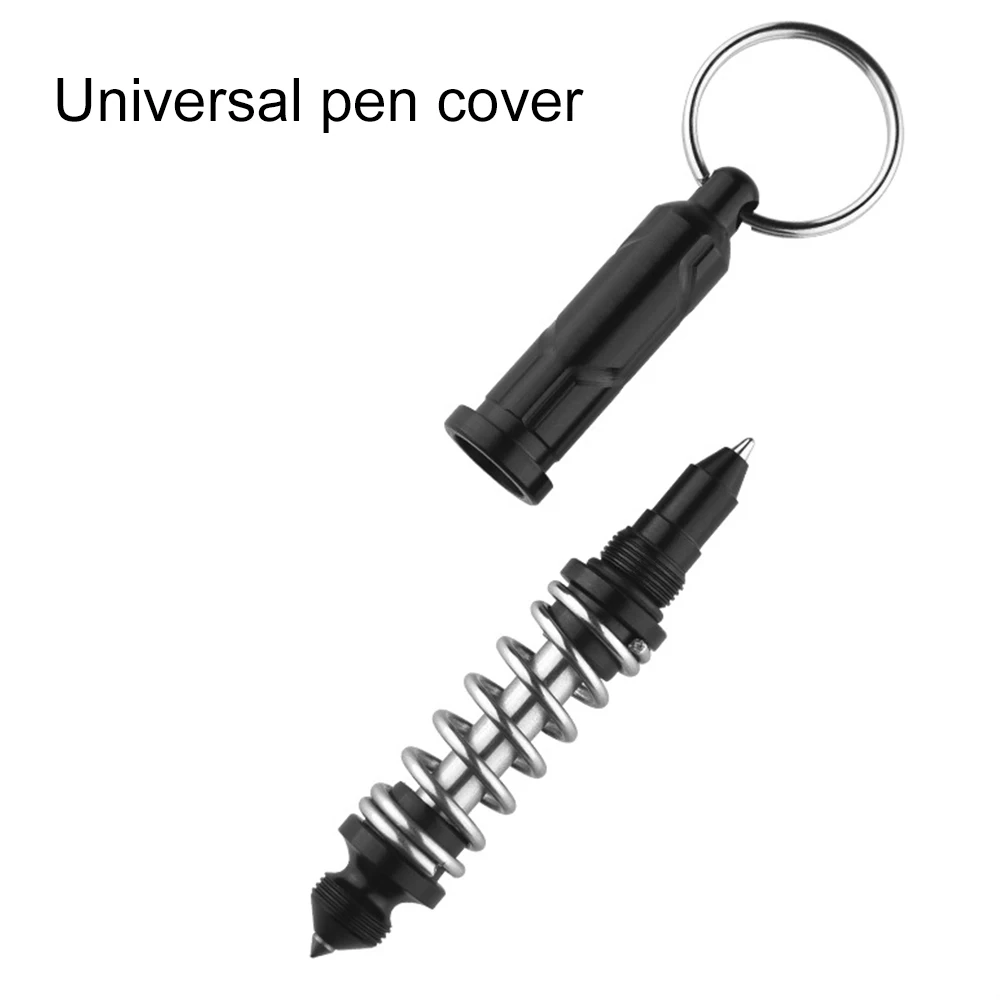 Portable Spring Pen Glass Breaker Multifunction Tungsten steel Survival Pens Writing pen Keychain Personal Survival Tools